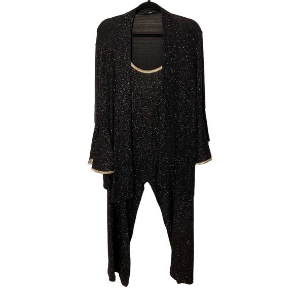 Onyx Nite Pants & Jumpsuits Onyx Nite Bell Sleeve Glitter Pantsuit